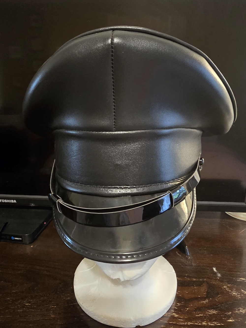 Dolls Kill Black Faux Leather Military Mardi Gras Captain Parade Hat